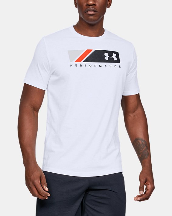 Men's UA Logo Stripe Short Sleeve in White image number 0